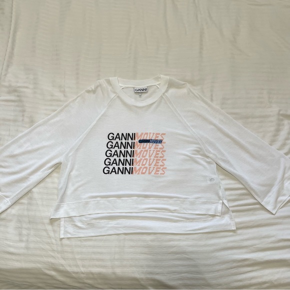 Ganni Light Jersey Oversized T-Shirt White size Medium - Picture 6 of 10